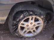 KLICK: Kein "Platten" sondern ein zerrissener Reifen ziert unsere Felge