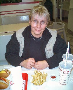 Anita beim "In-and-outburger" in Las Vegas