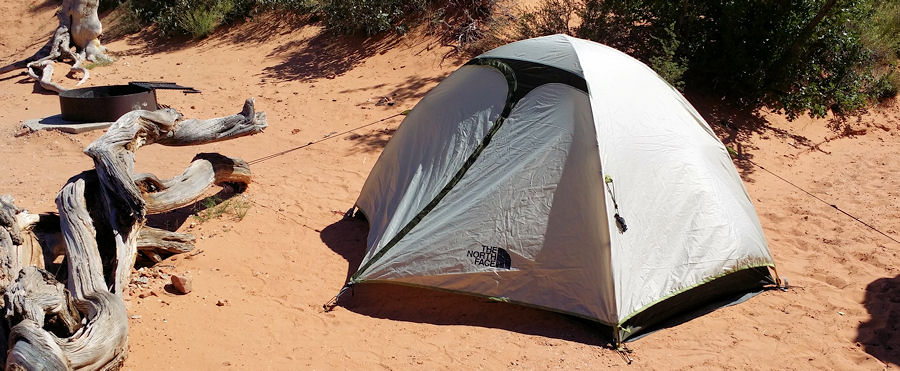 Zelt auf der Campsite 4 im Arches Campground