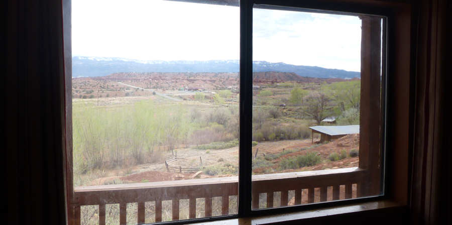 Blick aus dem Fenster unseres Rim-Rock-Inn Motels